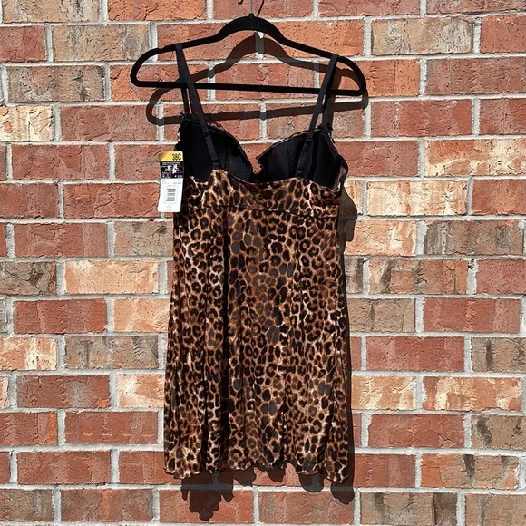 NWT Smart & Sexy Women’s Size 38c Chemise Sleepwear Leopard Print Support Bust - Picture 4 of 6